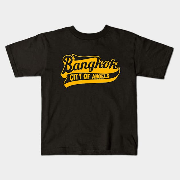 Stylish Bangkok Lettering Kids T-Shirt by Boogosh